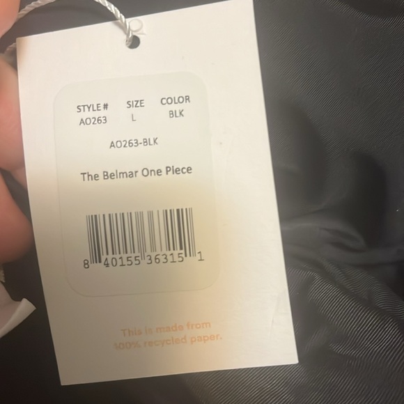 Andie Swim NWT The Belmar One Piece - Glossy Eco Nylon - Black-Classic SIZE LG - Picture 4 of 5